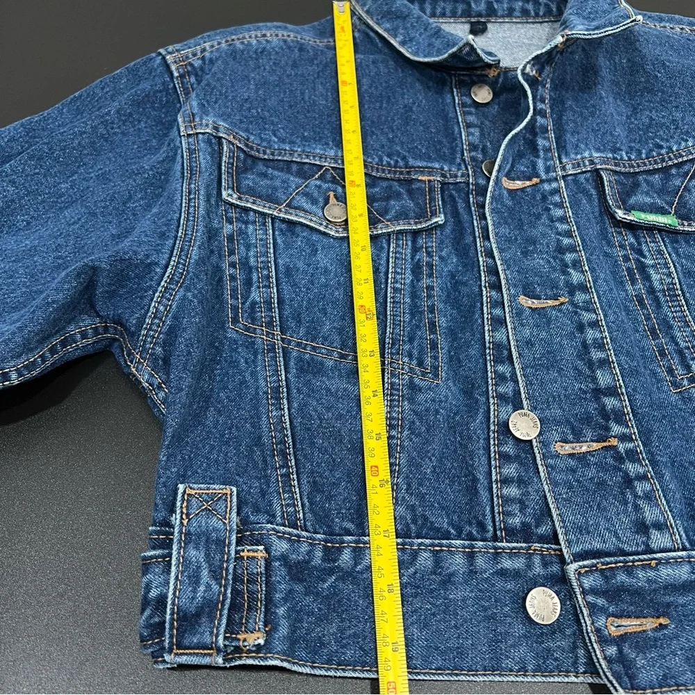 VTG PUMA Jeans Denim Jacket 1980s Germany Short Cut Bomber Size 3 - Picture 9 of 11